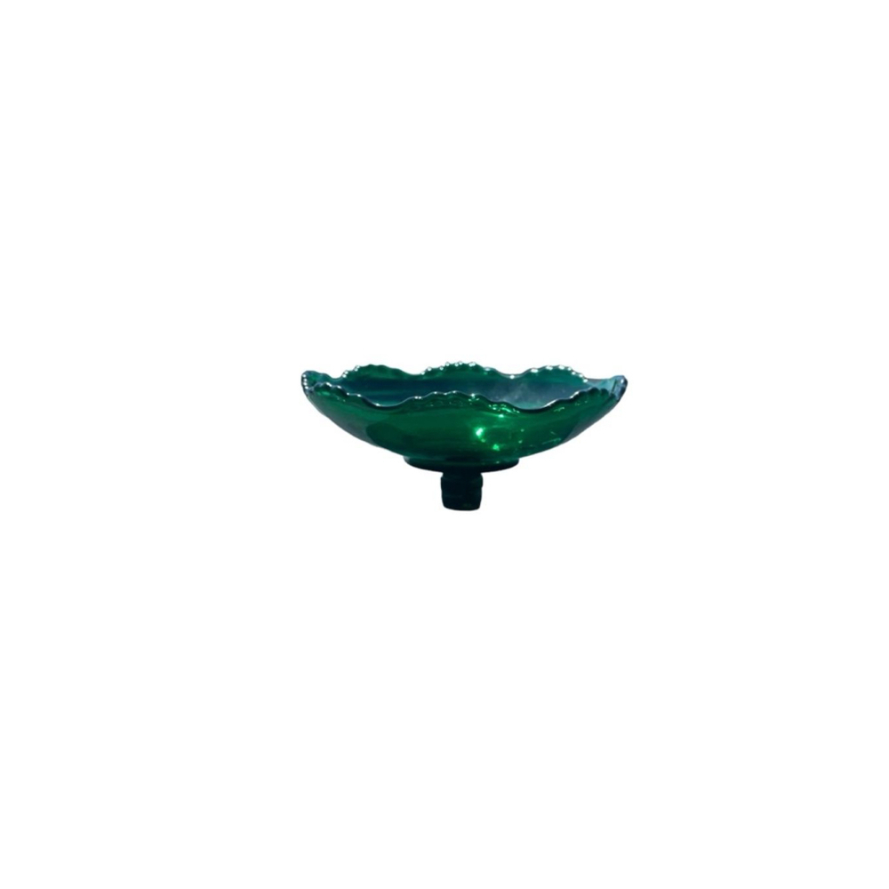 Green Glass Candle Stick Top